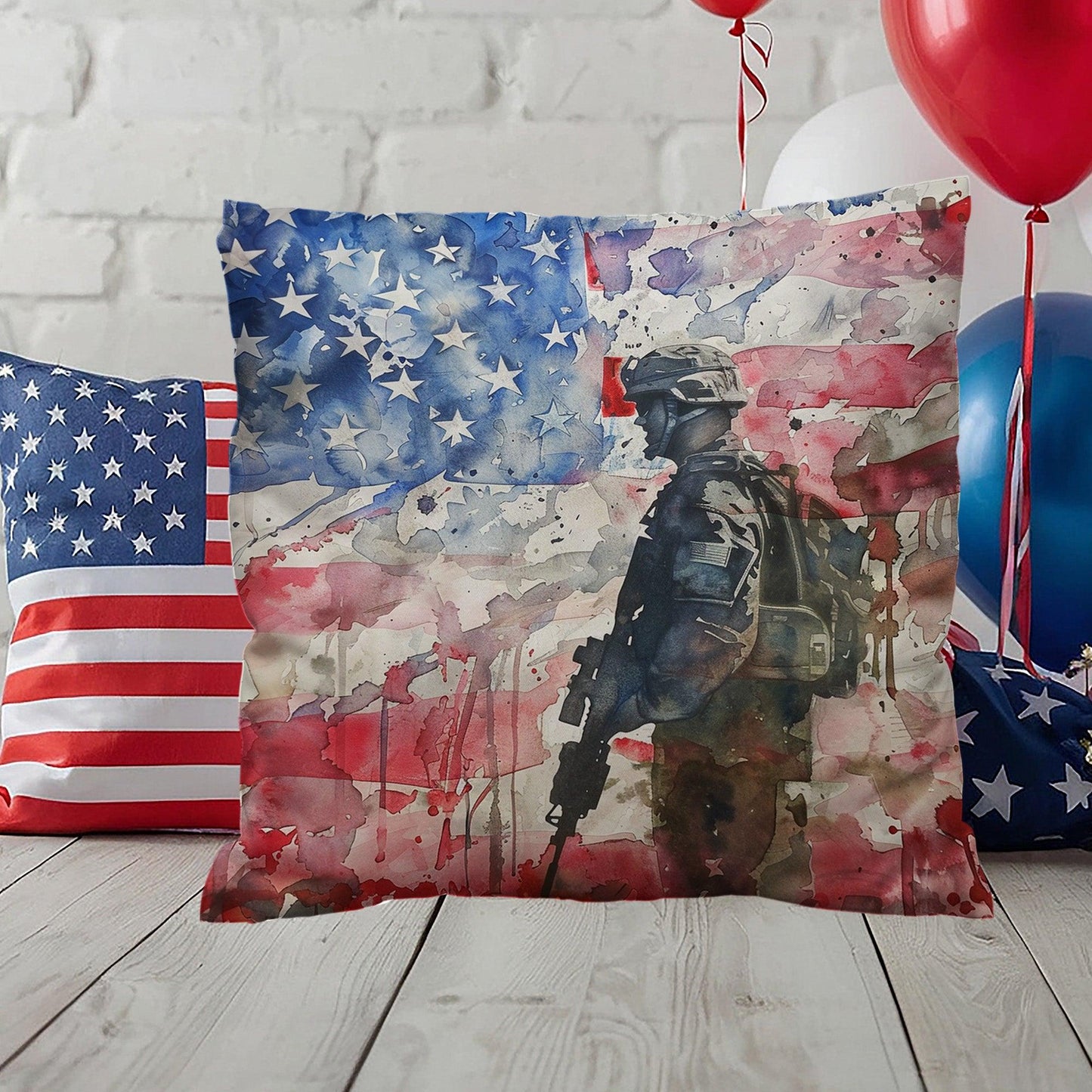 American Soldier Patriotic Indoor-Outdoor-Pillow Home Decor - Mallard Moon Gift Shop