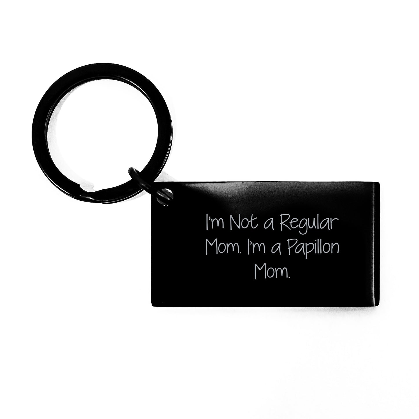 Unique Papillon Dog Mom Funny Keychain Gifts for Women from Friends, Christmas Unique Keychain for Papillon Dog Owners, Funny Engraved Keychain - Image 1