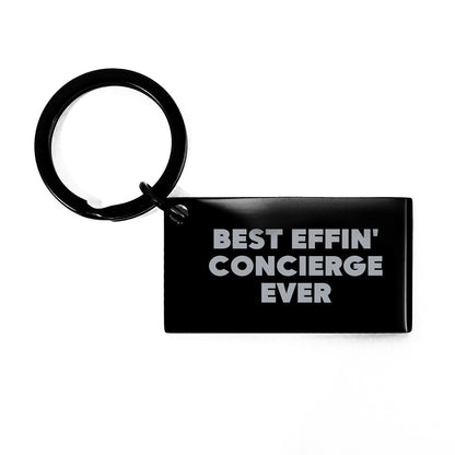 Funny Concierge Gifts for Men, Unique Keychain with Best Effin' Concierge Ever Quote, Christmas Unique Gifts from Friends - Image 1