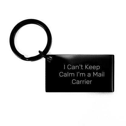 Funny Mail Carrier Gifts from Men to Friends - 'I Can't Keep Calm I'm A Mail Carrier' Keychain for Birthday Unique Gifts - Image 1