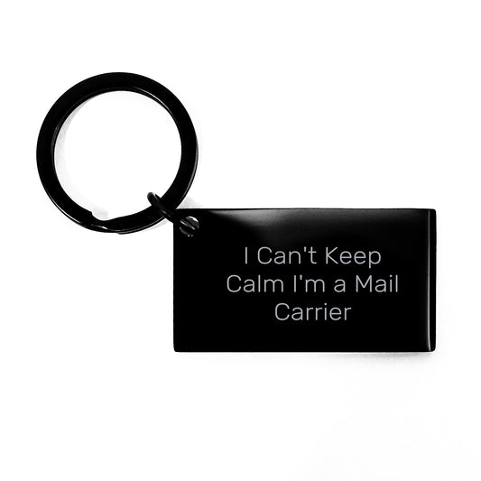 Funny Mail Carrier Gifts from Men to Friends - 'I Can't Keep Calm I'm A Mail Carrier' Keychain for Birthday Unique Gifts - Image 1