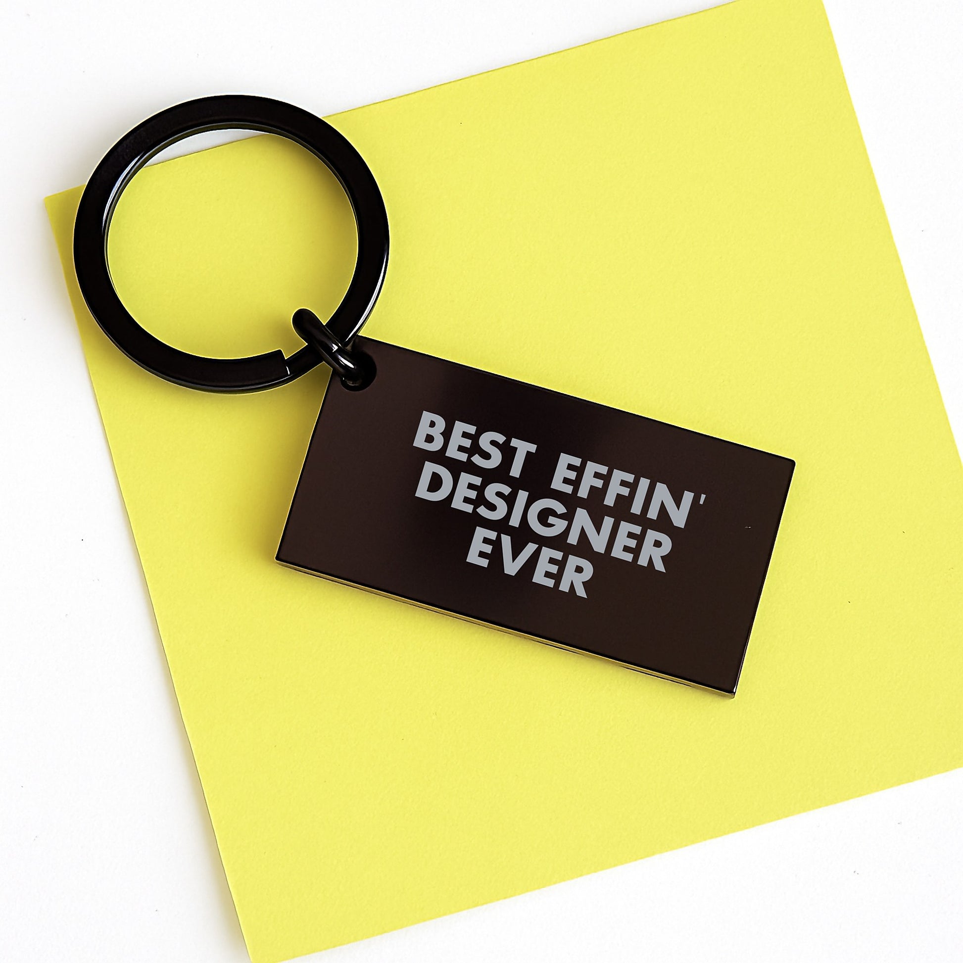 Funny Designer Keychain Gifts for Graduation from Friends, Cute Inspirational Quote 'Best Effin' Designer Ever' - Image 3