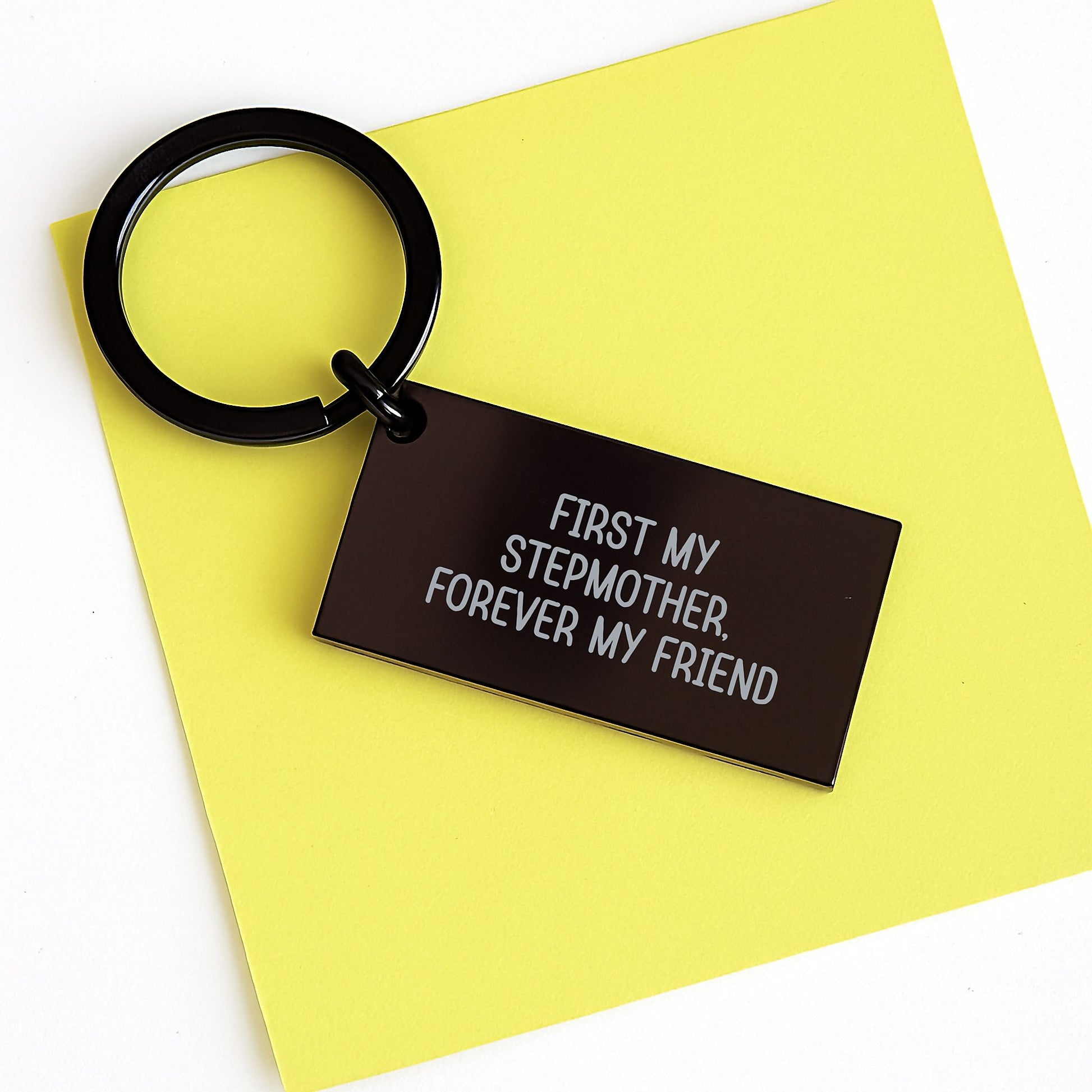 Funny Stepmother Gifts from Men, Unique Stepmother Keychain, 'First My Stepmother, Forever My Friend' Christmas Unique Gifts for Women - Image 3
