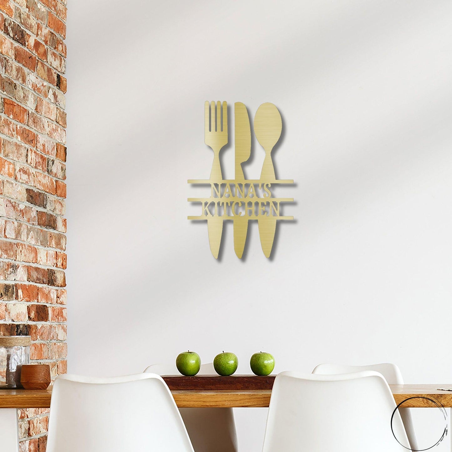 Kitchen Utensil Monogram Personalized Indoor Outdoor Steel Wall Sign Art - Mallard Moon Gift Shop