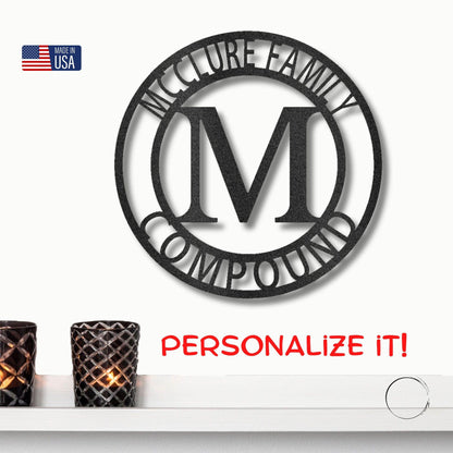 Letter Family Name Personalized Indoor Outdoor Steel Wall Sign Art - Mallard Moon Gift Shop