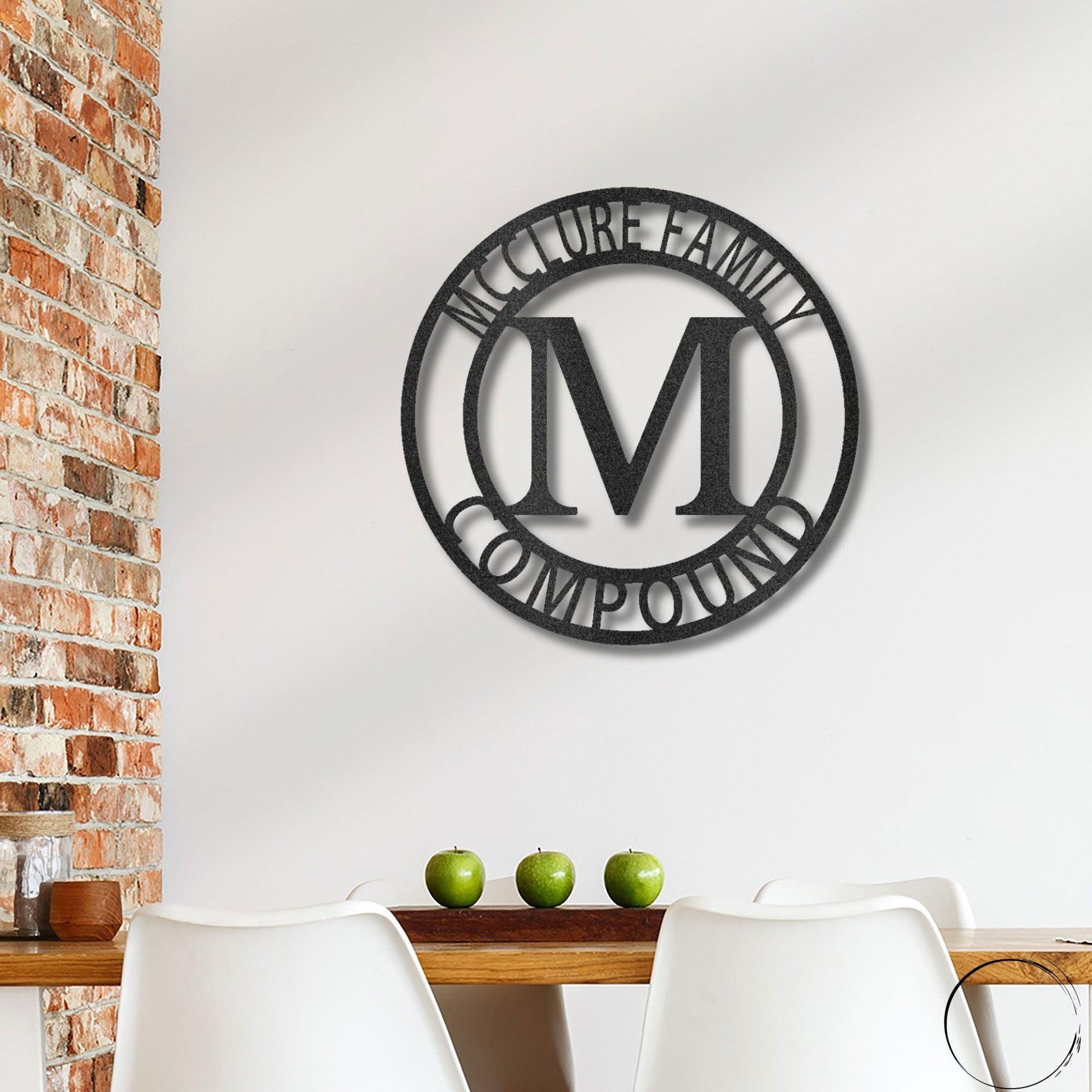 Letter Family Name Personalized Indoor Outdoor Steel Wall Sign Art - Mallard Moon Gift Shop