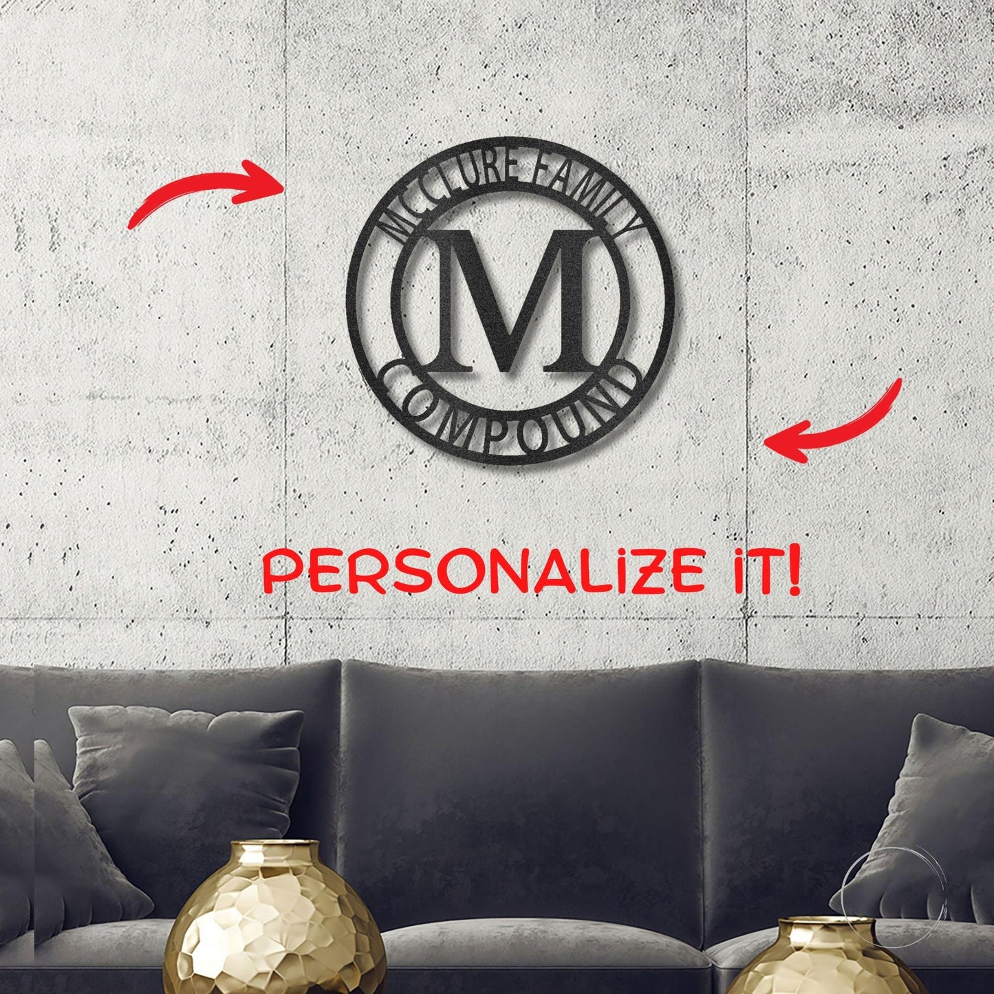 Letter Family Name Personalized Indoor Outdoor Steel Wall Sign Art - Mallard Moon Gift Shop