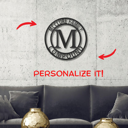 Letter Family Name Personalized Indoor Outdoor Steel Wall Sign Art - Mallard Moon Gift Shop