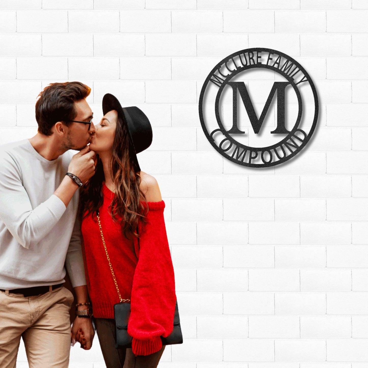 Letter Family Name Personalized Indoor Outdoor Steel Wall Sign Art - Mallard Moon Gift Shop