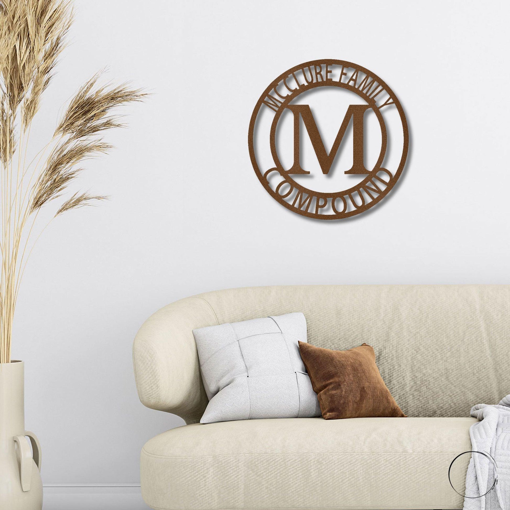 Letter Family Name Personalized Indoor Outdoor Steel Wall Sign Art - Mallard Moon Gift Shop