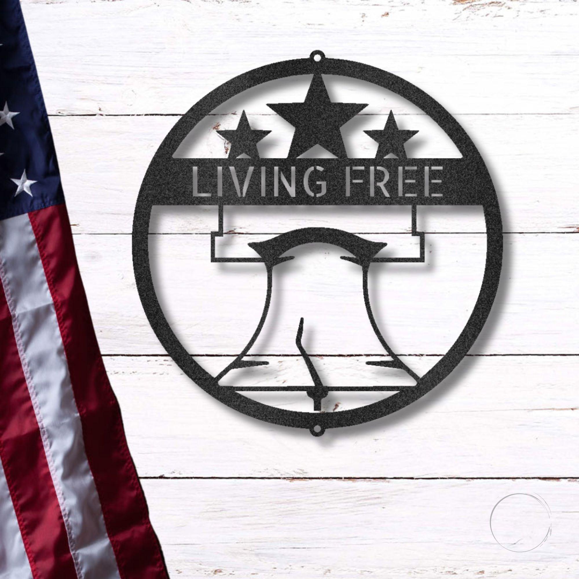 Liberty Bell Personalized Metal Art Wall Sign - Mallard Moon Gift Shop