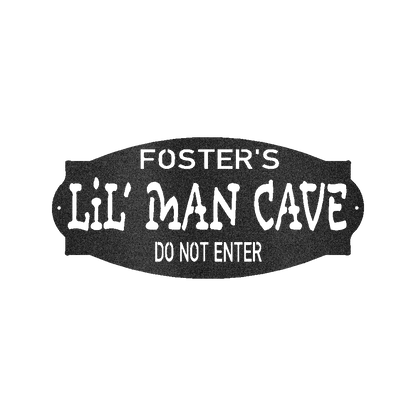 Lil Man Cave Personalized Name Indoor Outdoor Steel Wall Sign Metal Art Boy Room Decoration - Mallard Moon Gift Shop