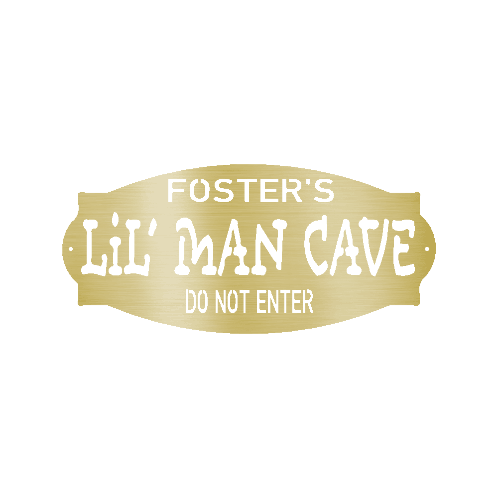 Lil Man Cave Personalized Name Indoor Outdoor Steel Wall Sign Metal Art Boy Room Decoration - Mallard Moon Gift Shop