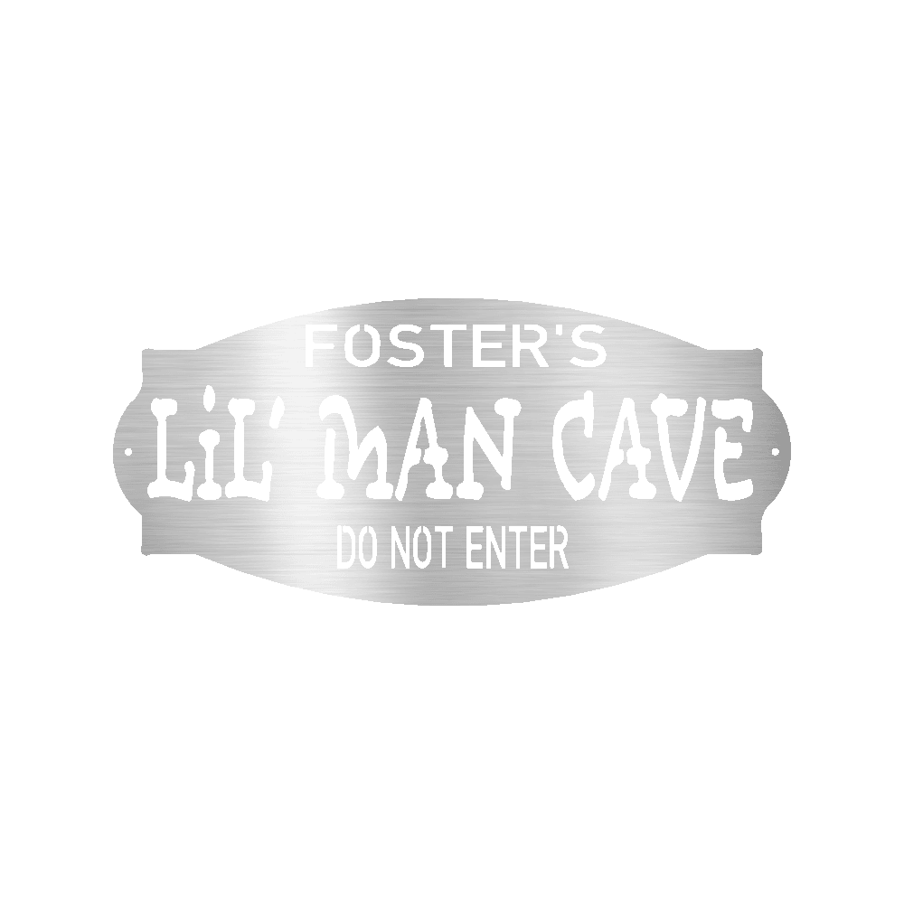 Lil Man Cave Personalized Name Indoor Outdoor Steel Wall Sign Metal Art Boy Room Decoration - Mallard Moon Gift Shop
