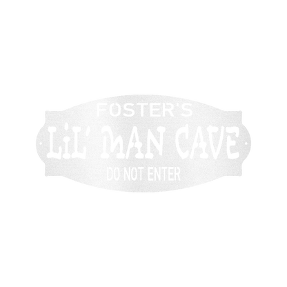 Lil Man Cave Personalized Name Indoor Outdoor Steel Wall Sign Metal Art Boy Room Decoration - Mallard Moon Gift Shop
