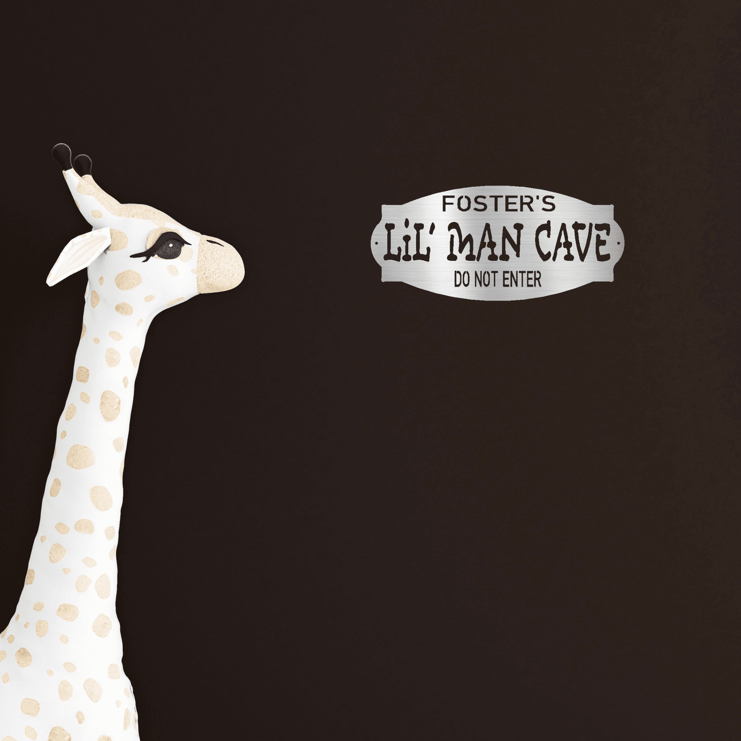 Lil Man Cave Personalized Name Indoor Outdoor Steel Wall Sign Metal Art Boy Room Decoration - Mallard Moon Gift Shop