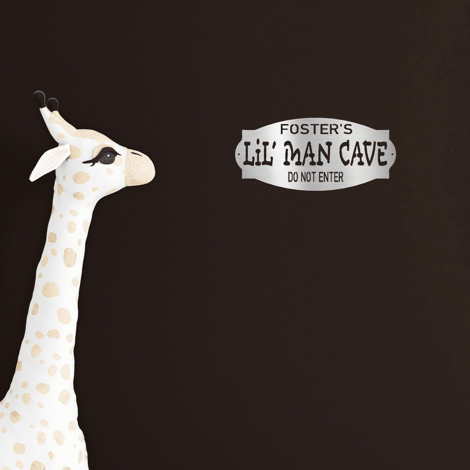 Lil Man Cave Personalized Name Indoor Outdoor Steel Wall Sign Metal Art Boy Room Decoration - Mallard Moon Gift Shop