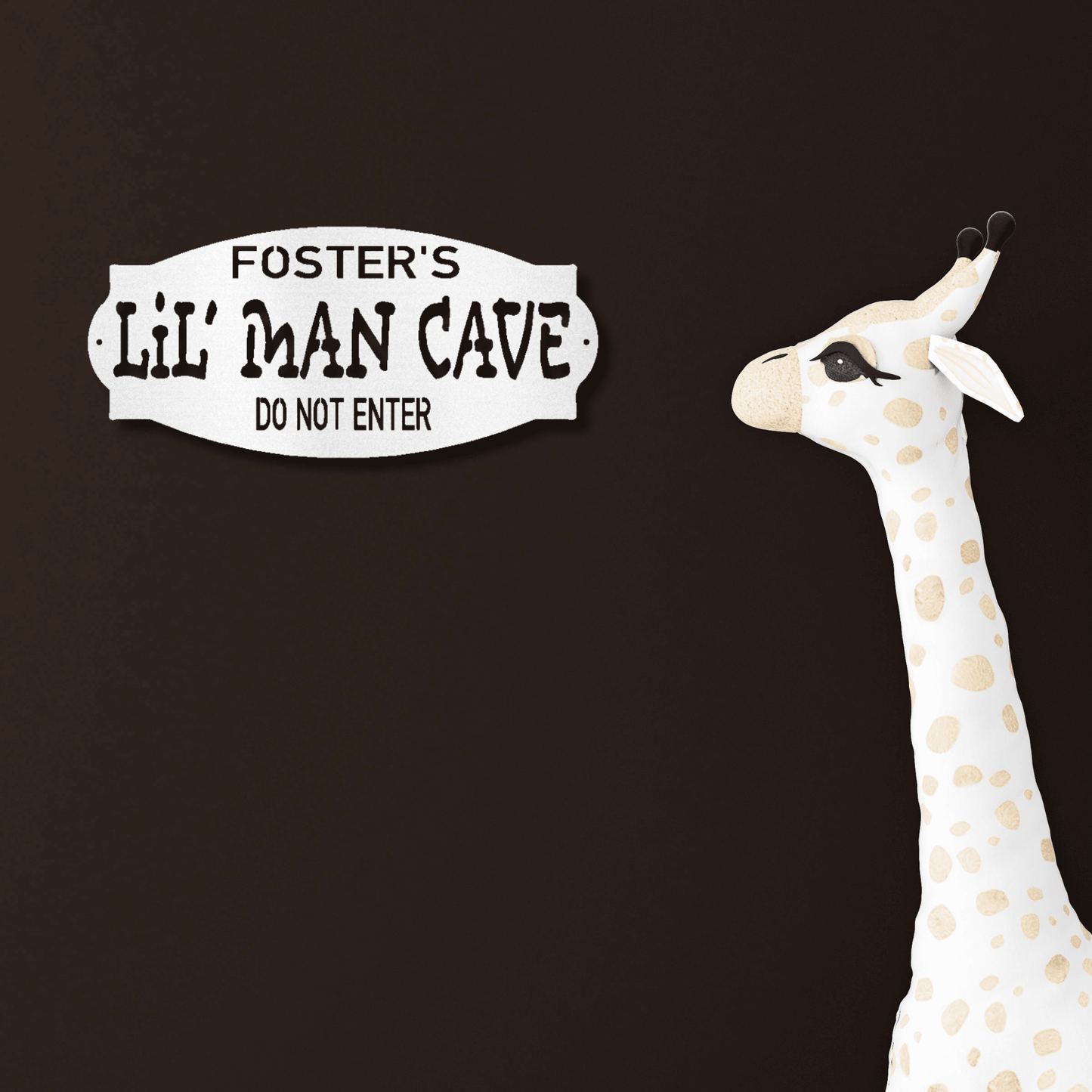 Lil Man Cave Personalized Name Indoor Outdoor Steel Wall Sign Metal Art Boy Room Decoration - Mallard Moon Gift Shop