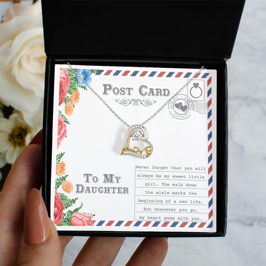 Daughter Wedding Day Gift - My Heart Goes With You - Love Dancing Heart Pendant Necklace - Mallard Moon Gift Shop