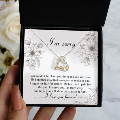 Apology Gift for Her - Sorry For The Pain I Caused You - Love Dancing Heart Pendant Necklace - Mallard Moon Gift Shop