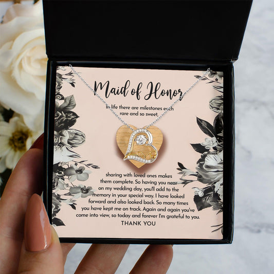 Maid of Honor Wedding Day Gift - My Wedding Day - Love Dancing Heart Pendant Necklace - Mallard Moon Gift Shop
