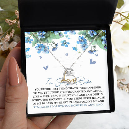 Apology Gift for Girlfriend, Wife, Soulmate - Sorry, More Than Anything - Love Dancing Heart Pendant Necklace - Mallard Moon Gift Shop