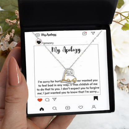 Apology Gift for Girlfriend, Wife, Soulmate - I'm Sorry for Hurting You - Love Heart Pendant Necklace - Mallard Moon Gift Shop