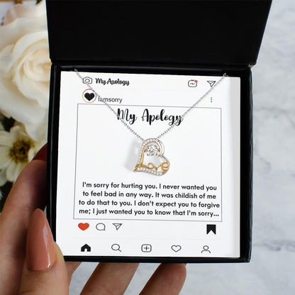 Apology Gift for Girlfriend, Wife, Soulmate - I'm Sorry for Hurting You - Love Heart Pendant Necklace - Mallard Moon Gift Shop