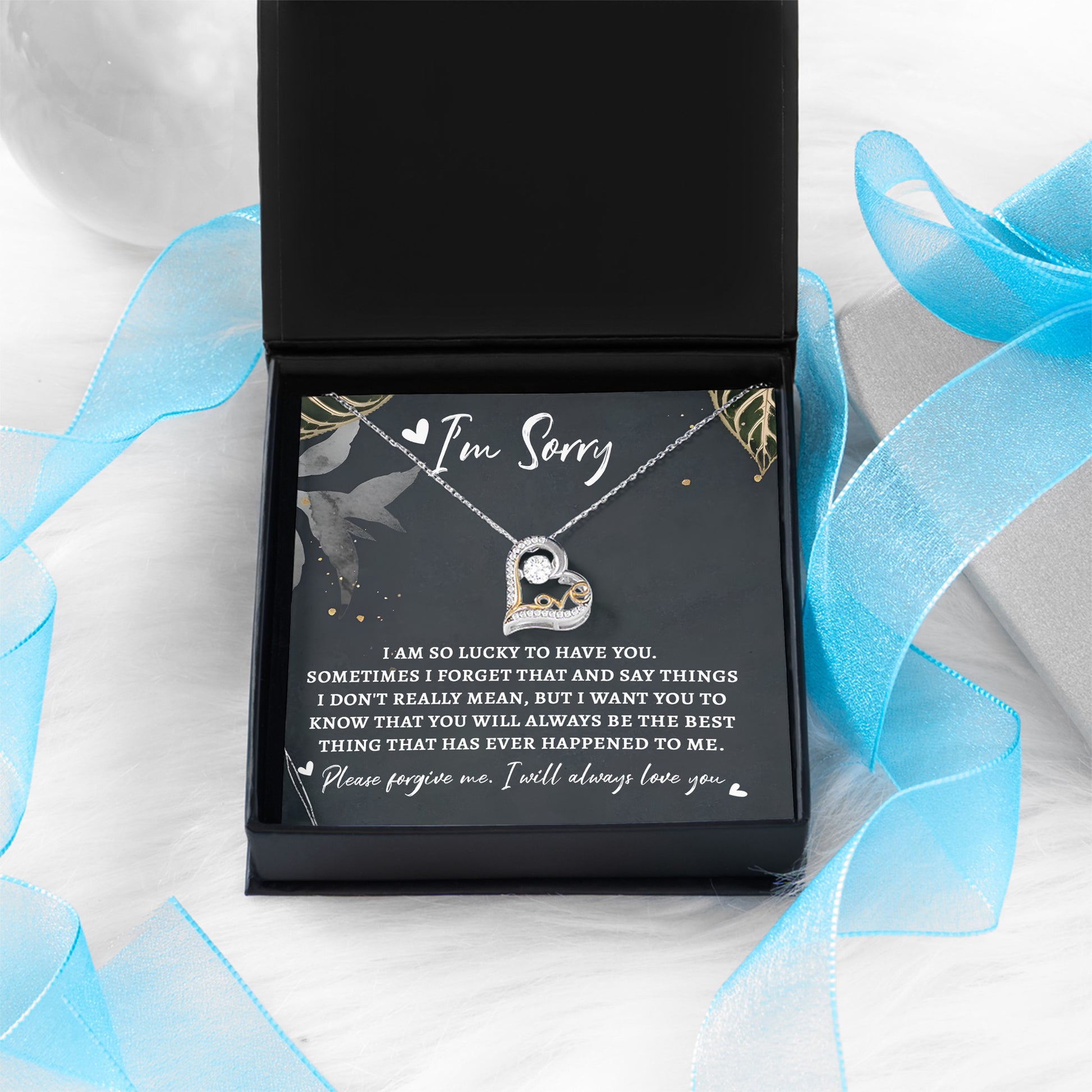 Apology Gift for Girlfriend, Wife, Soulmate - Sorry, The Best Thing - Love Dancing Heart Pendant Necklace - Mallard Moon