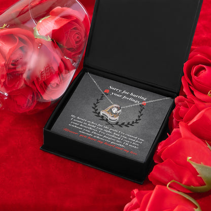 Apology Gift for Girlfriend, Wife, Soulmate - Sorry, Make Amends - Love Dancing Heart Pendant Necklace - Mallard Moon