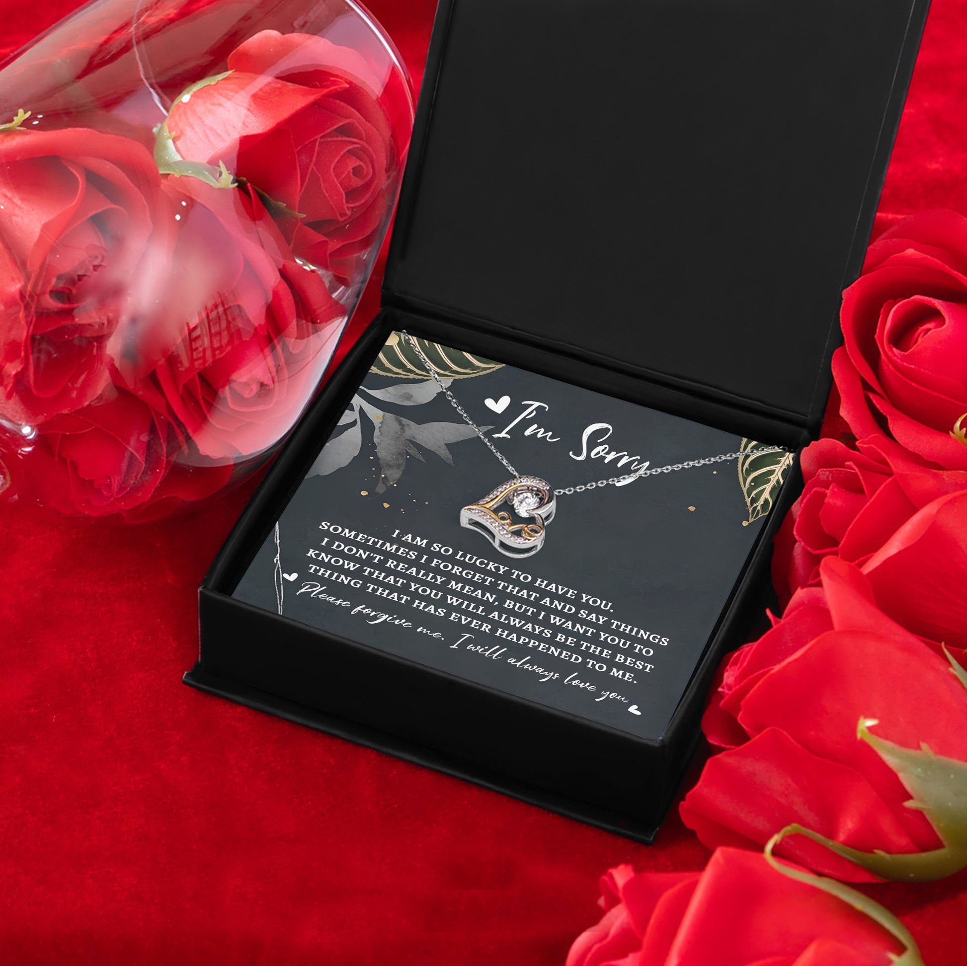 Apology Gift for Girlfriend, Wife, Soulmate - Sorry, The Best Thing - Love Dancing Heart Pendant Necklace - Mallard Moon