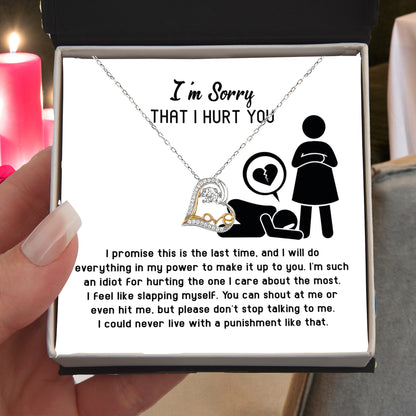 Apology Gift for Girlfriend, Wife, Soulmate - Sorry, Please Don't Stop Talking - Love Dancing Heart Pendant Necklace - Mallard Moon