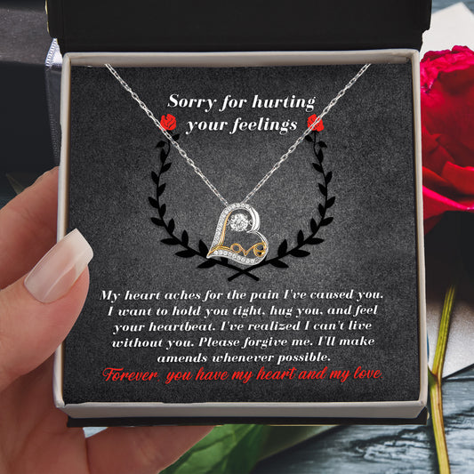 Apology Gift for Girlfriend, Wife, Soulmate - Sorry, Make Amends - Love Dancing Heart Pendant Necklace - Mallard Moon