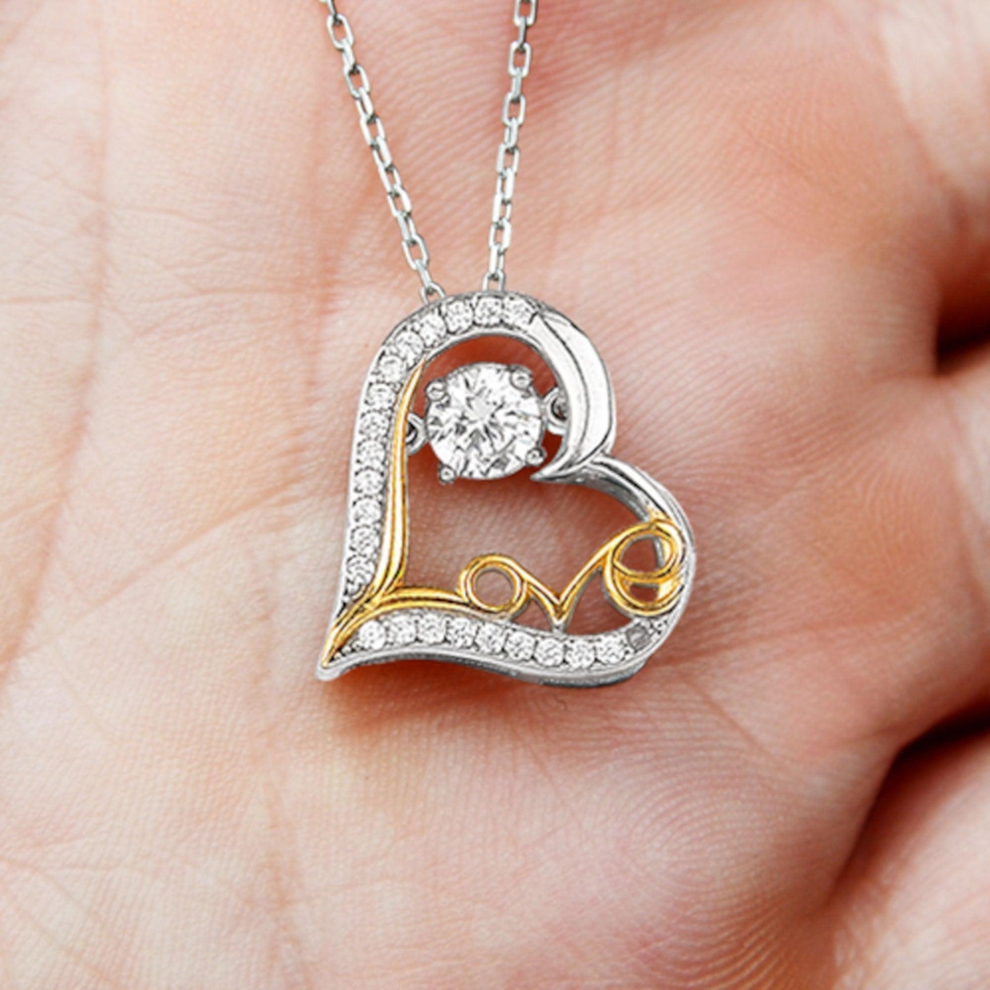 Apology Gift for Girlfriend, Wife, Soulmate - Sorry, From Now On - Love Dancing Heart Pendant Necklace - Mallard Moon Gift Shop