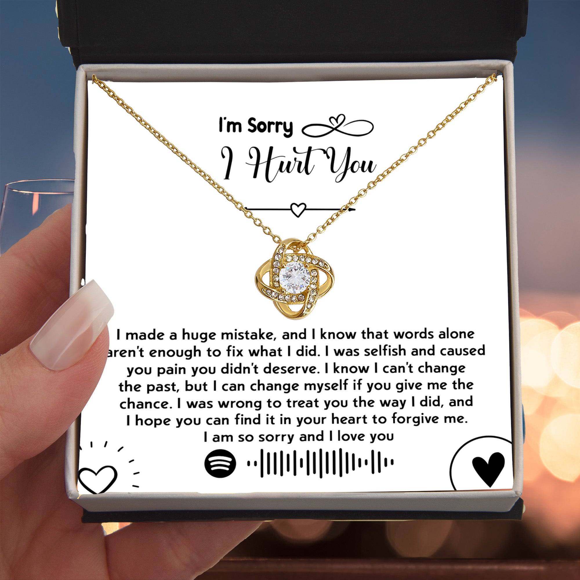 Apology Gift for Girlfriend, Wife, Soulmate - Sorry, You Didn't Deserve - Love Knot Pendant Necklace - Mallard Moon