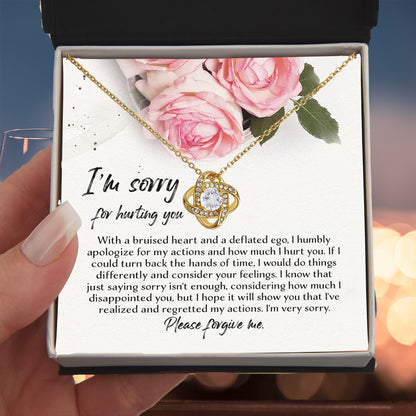 Apology Gift - Sorry, Regretted My Actions - Love Knot Pendant Necklace - Mallard Moon