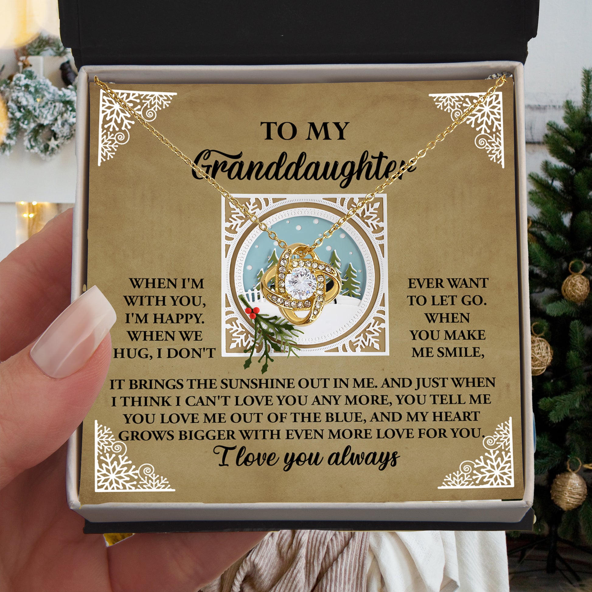 Gift for Granddaughter - Grows Bigger - Love Knot Pendant Necklace - Mallard Moon