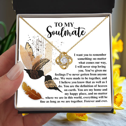 Gift for Soulmate - Given Me Feelings - Love Knot Pendant Necklace - Mallard Moon