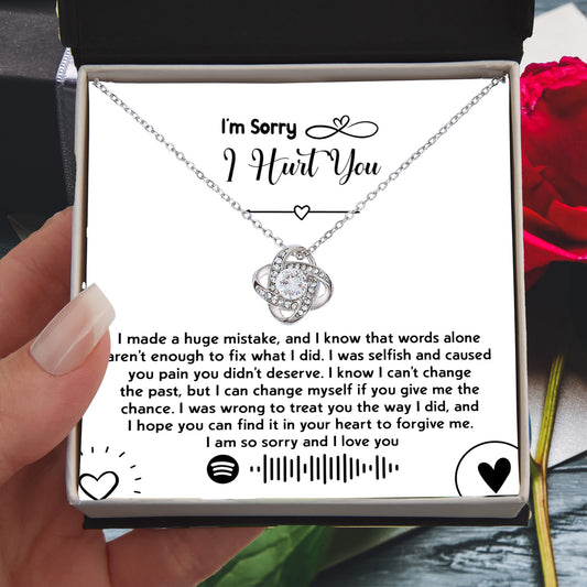 Apology Gift for Girlfriend, Wife, Soulmate - Sorry, You Didn't Deserve - Love Knot Pendant Necklace - Mallard Moon