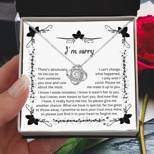 Apology - I'm Sorry, No Excuse, Another Chance - Love Knot Pendant Necklace - Mallard Moon
