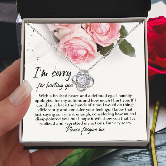 Apology Gift - Sorry, Regretted My Actions - Love Knot Pendant Necklace - Mallard Moon