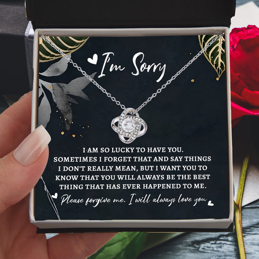 Apology Gift - Sorry, The Best Thing - Love Knot Pendant Necklace - Mallard Moon