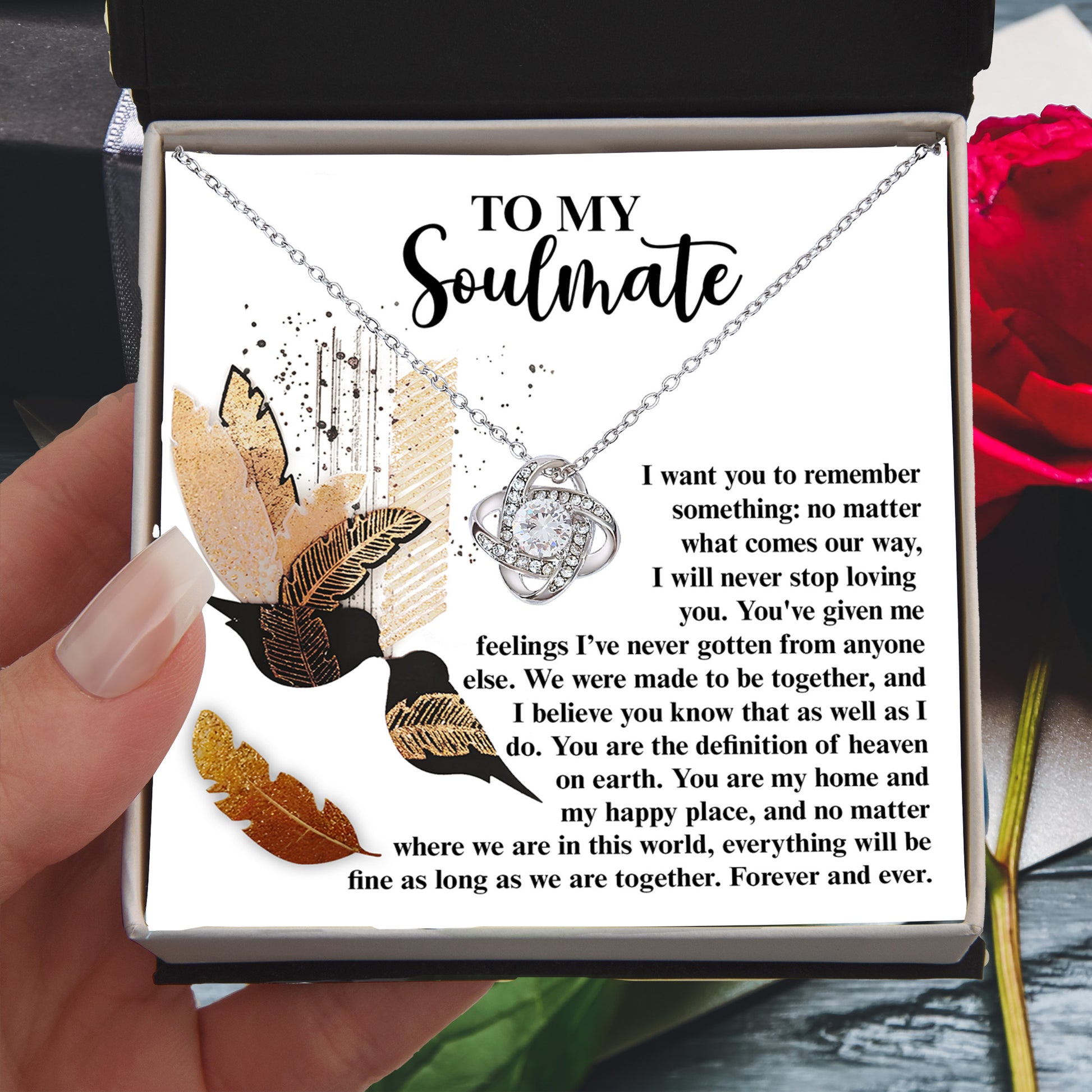 Gift for Soulmate - Given Me Feelings - Love Knot Pendant Necklace - Mallard Moon