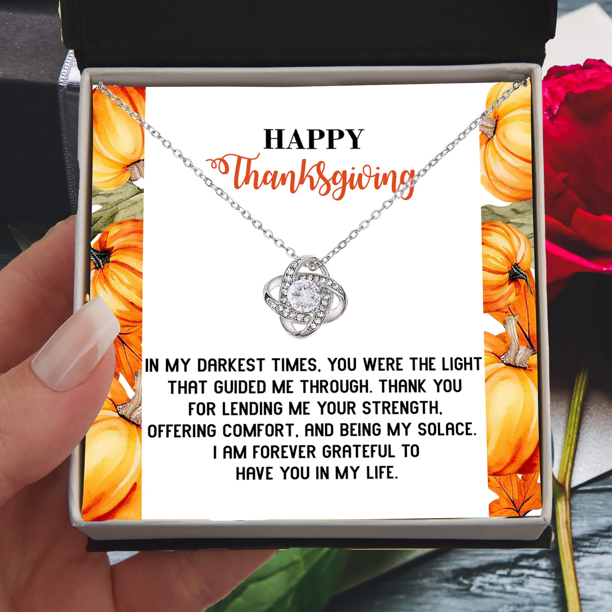 Gift for Thanksgiving - Guided Me Through - Love Knot Pendant Necklace - Mallard Moon