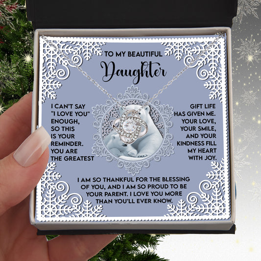 Gift for Daughter - Fill My Heart My Heart With Joy - Love Knot Pendant Necklace - Mallard Moon