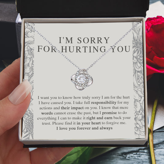 Apology Gift - I'm Sorry, I Promise to Do Everything - Love Knot Pendant Necklace - Mallard Moon