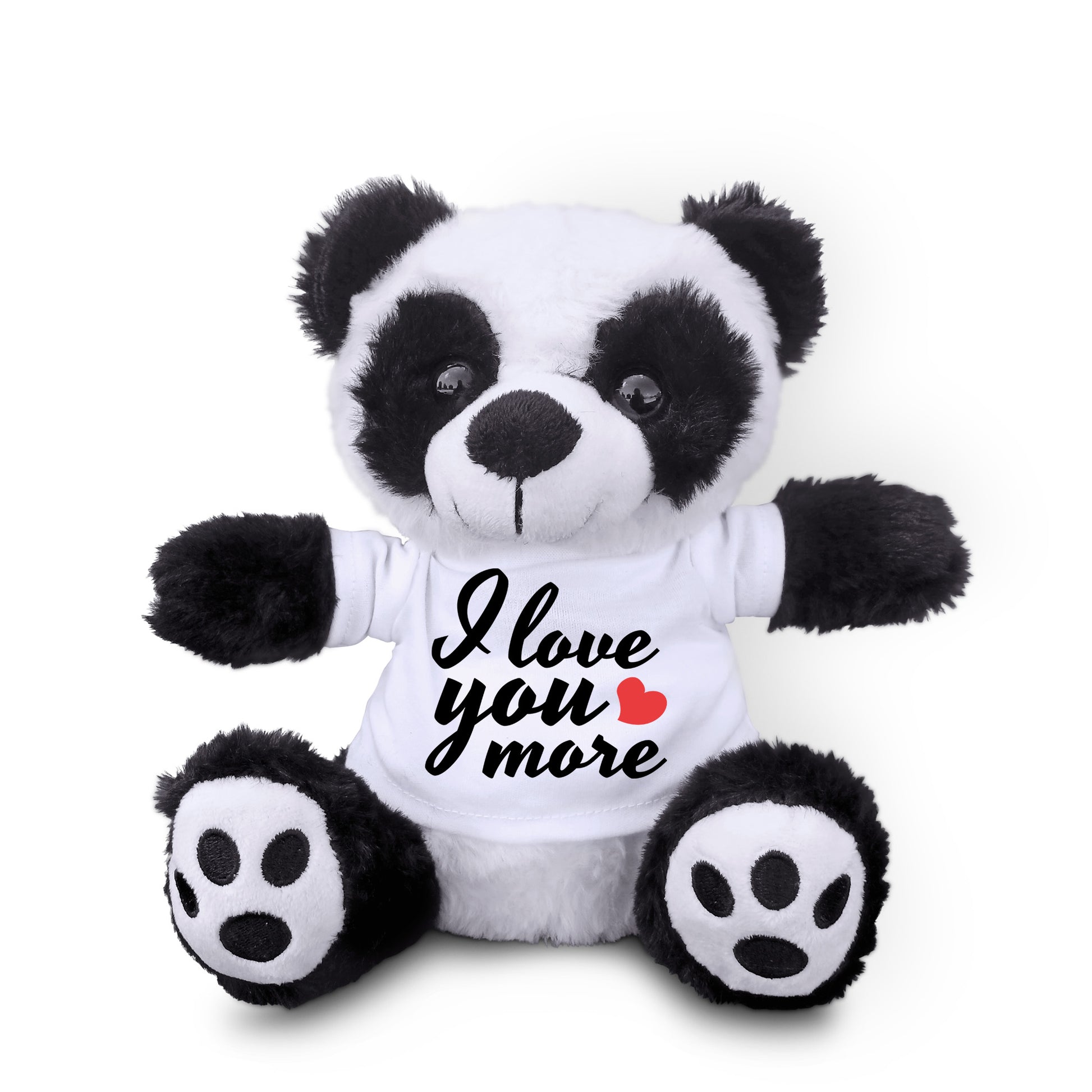 Love You More - Plush Lamb, Panda, or Teddy Bear with Tee Shirt Romantic Gift for Sweetheart - Mallard Moon Gift Shop