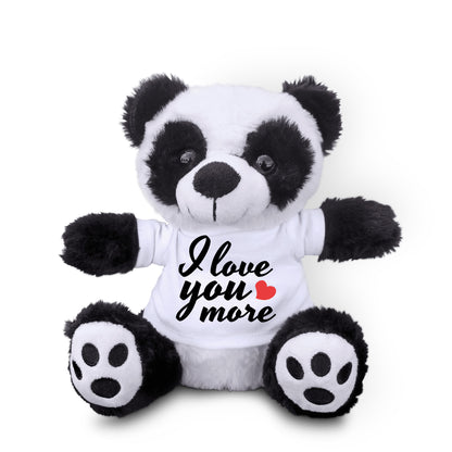 Love You More - Plush Lamb, Panda, or Teddy Bear with Tee Shirt Romantic Gift for Sweetheart - Mallard Moon Gift Shop