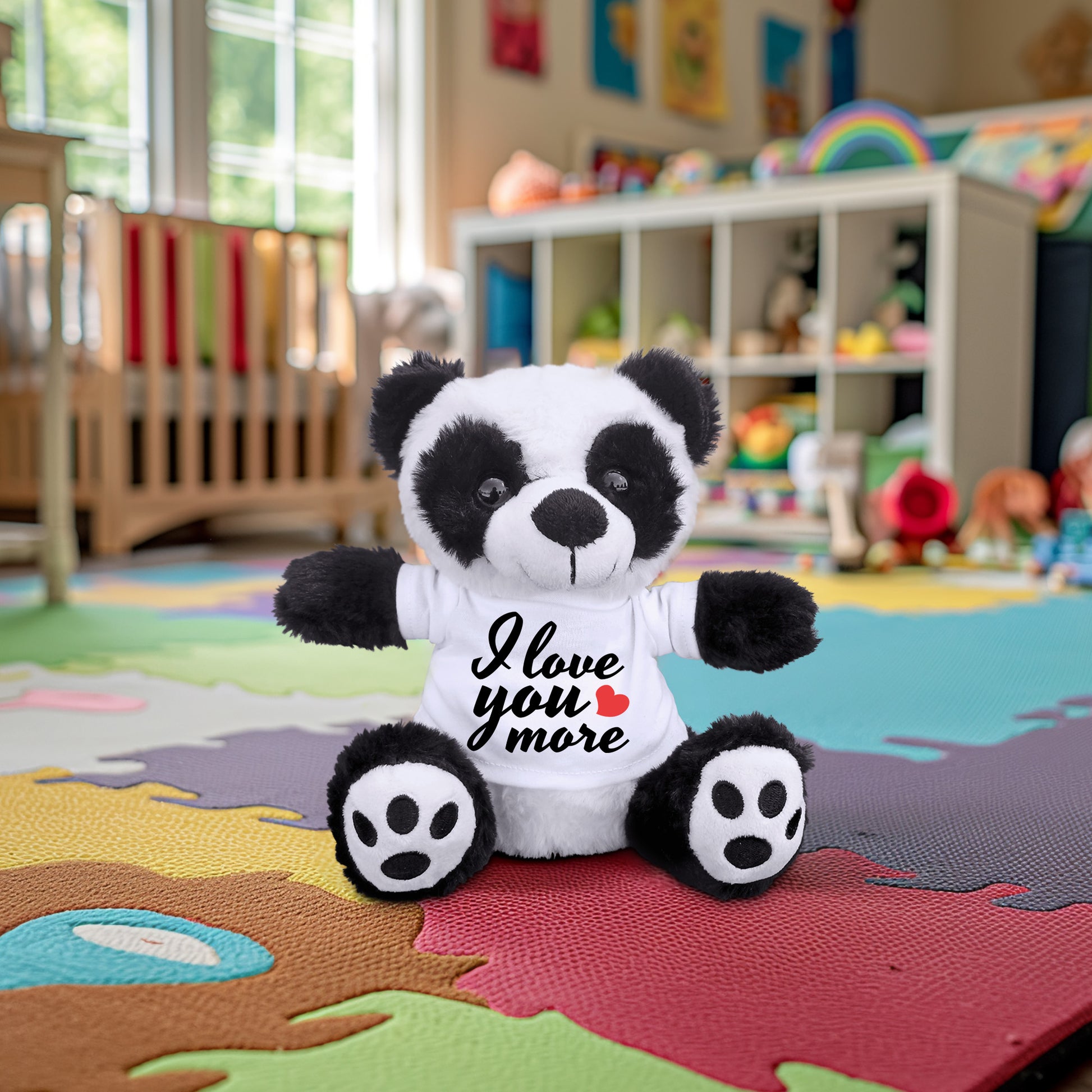 Love You More - Plush Lamb, Panda, or Teddy Bear with Tee Shirt Romantic Gift for Sweetheart - Mallard Moon Gift Shop