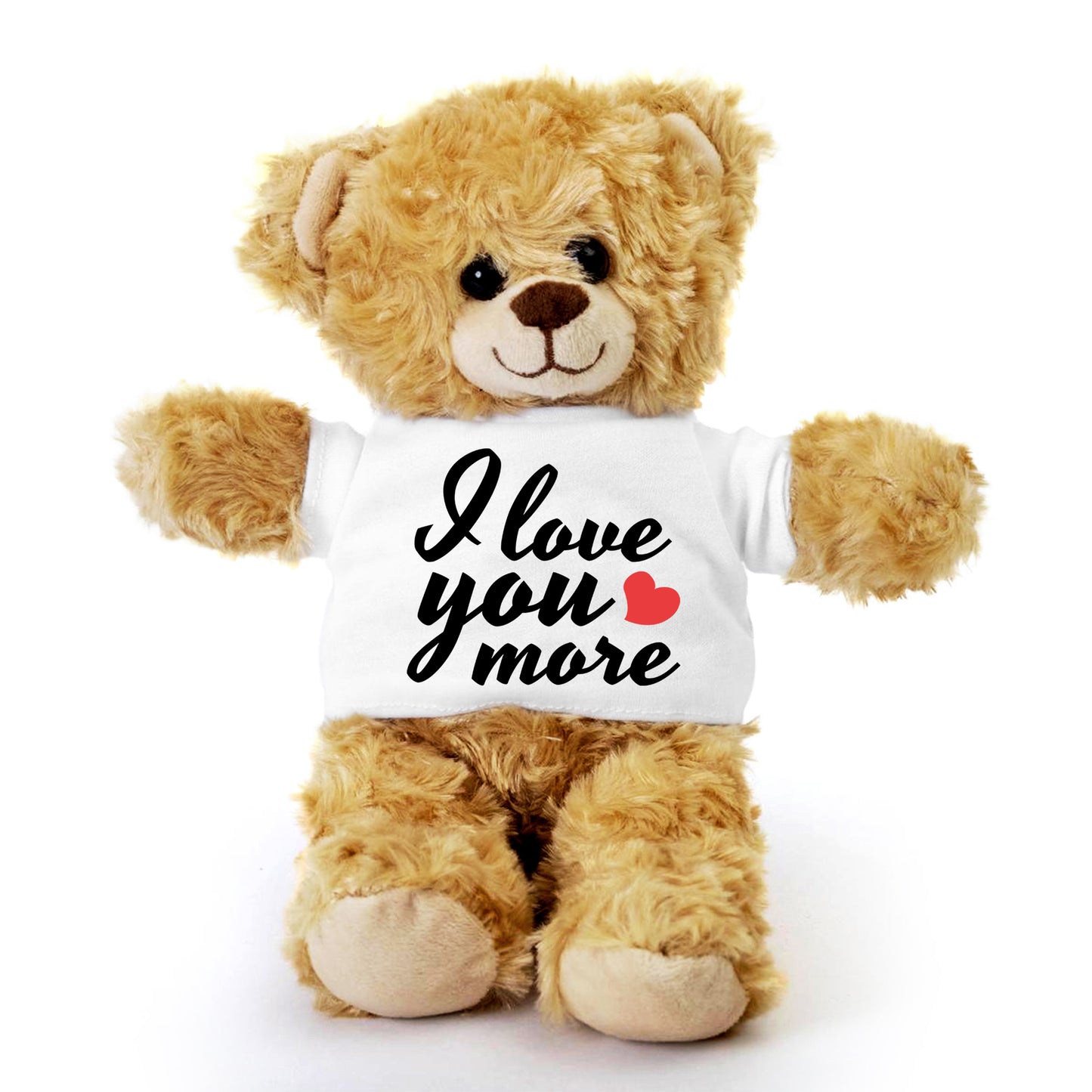 Love You More - Plush Lamb, Panda, or Teddy Bear with Tee Shirt Romantic Gift for Sweetheart - Mallard Moon Gift Shop